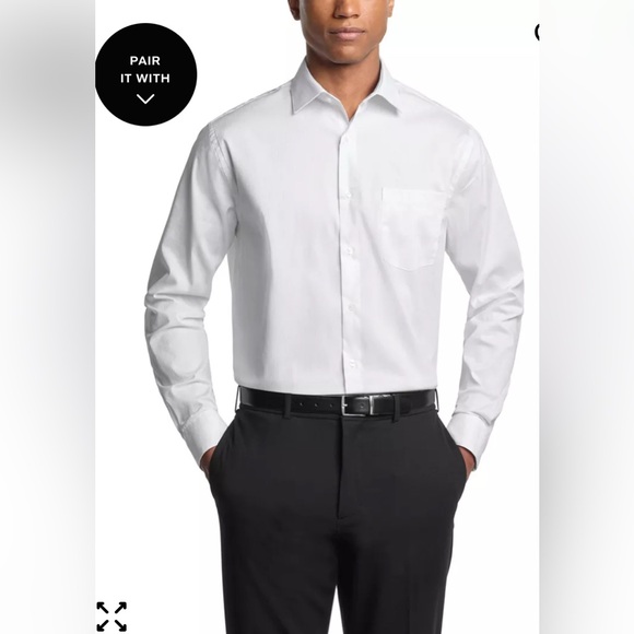 Van Heusen Regular Fit White Dress Shirt - Picture 1 of 7